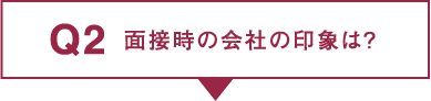 Q2.面接時の会社の印象は？